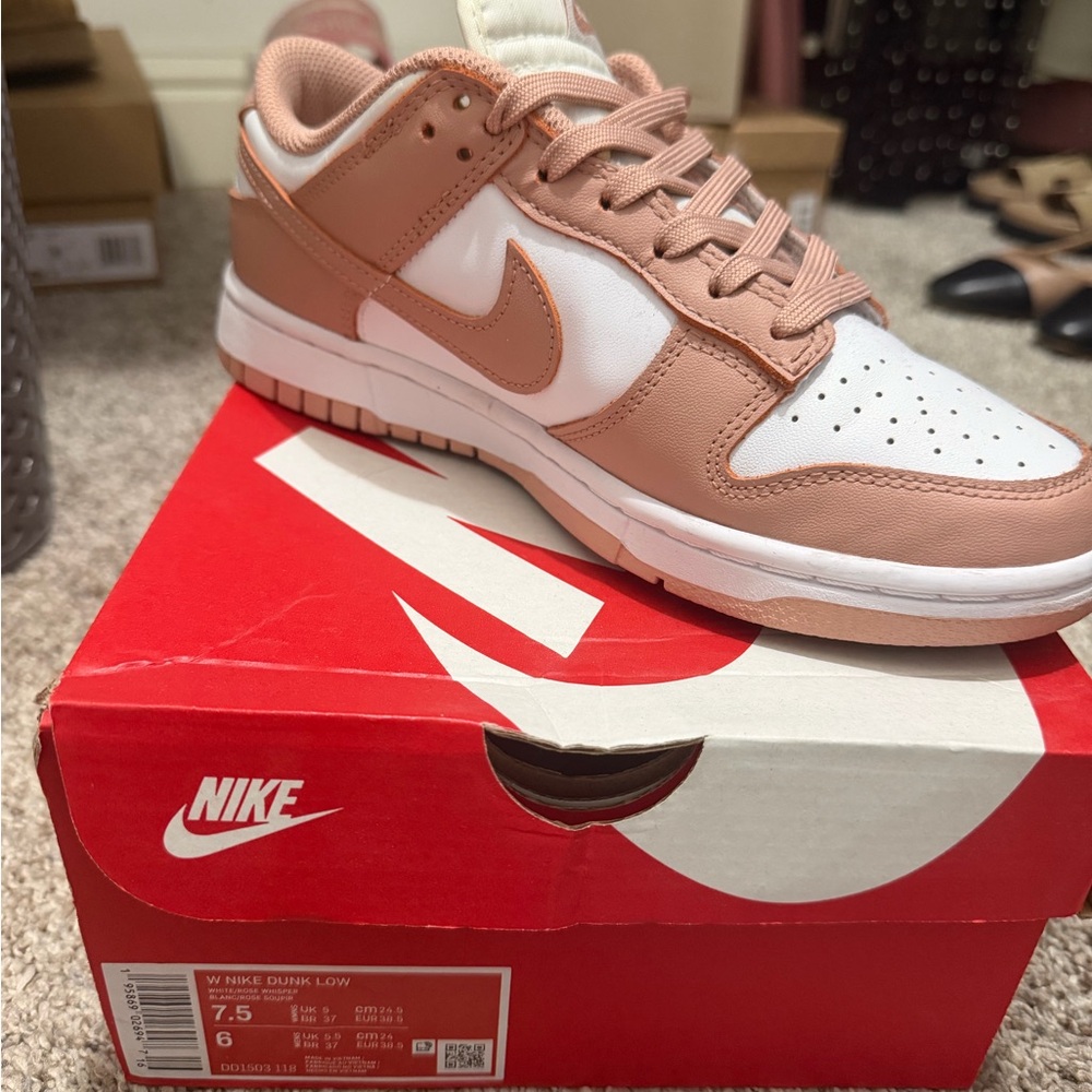 Nike Dunk Low in Peach and White